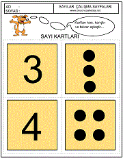 okul öncesi sayı kartları